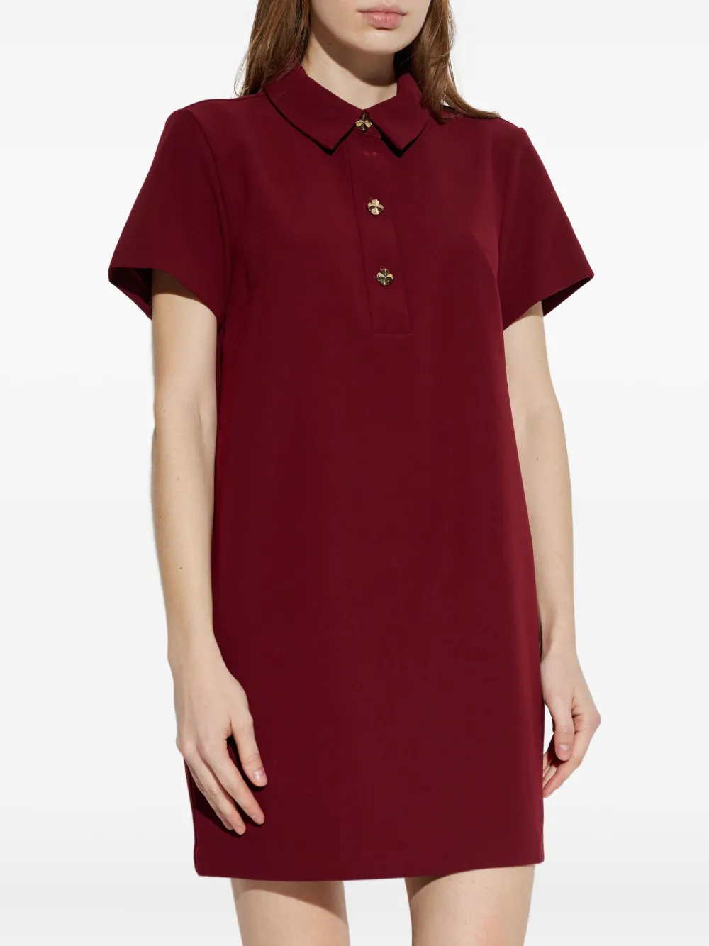 Kate Spade Collared Button Mini Dress In Red