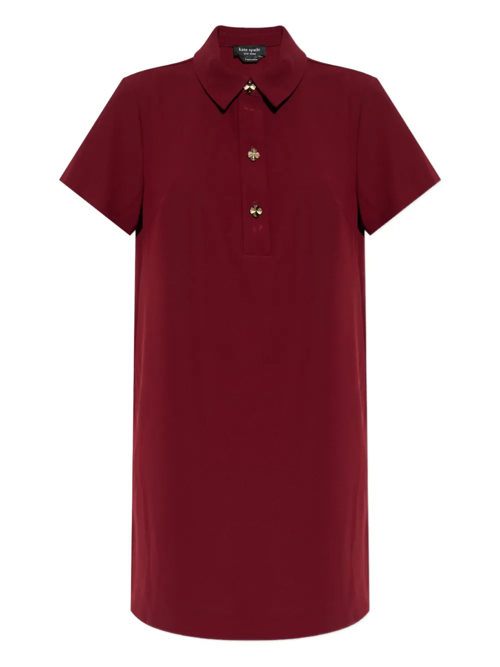 Kate Spade Collared Button Mini Dress In Red