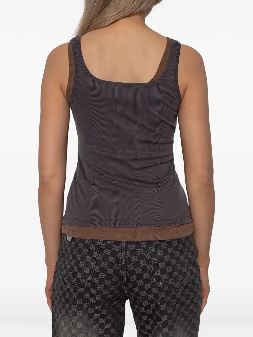 MISBHV Gelaagde tanktop met borduurwerk Grijs