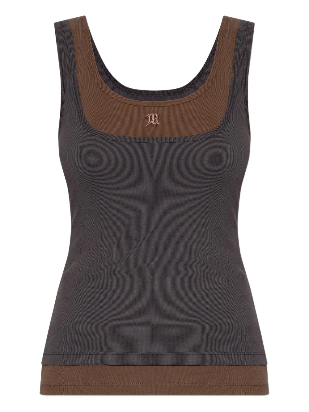 MISBHV embroidered layered top | Grey | Image 1