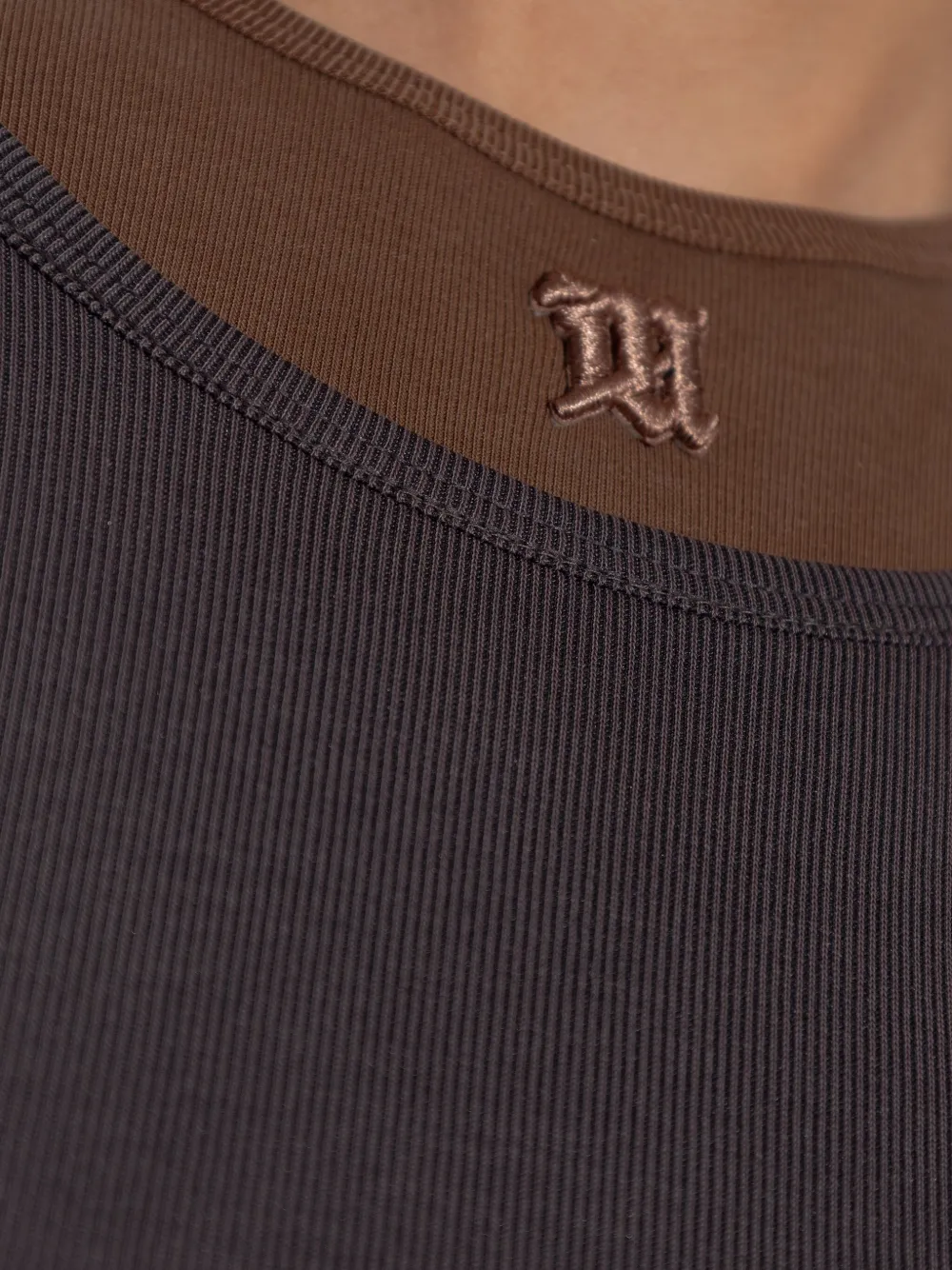 Misbhv Double-layer Color-block T-shirt In Brown