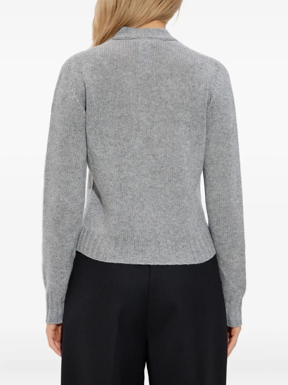 Fabiana Filippi Crystal-embellished Knit Cardigan In Gray