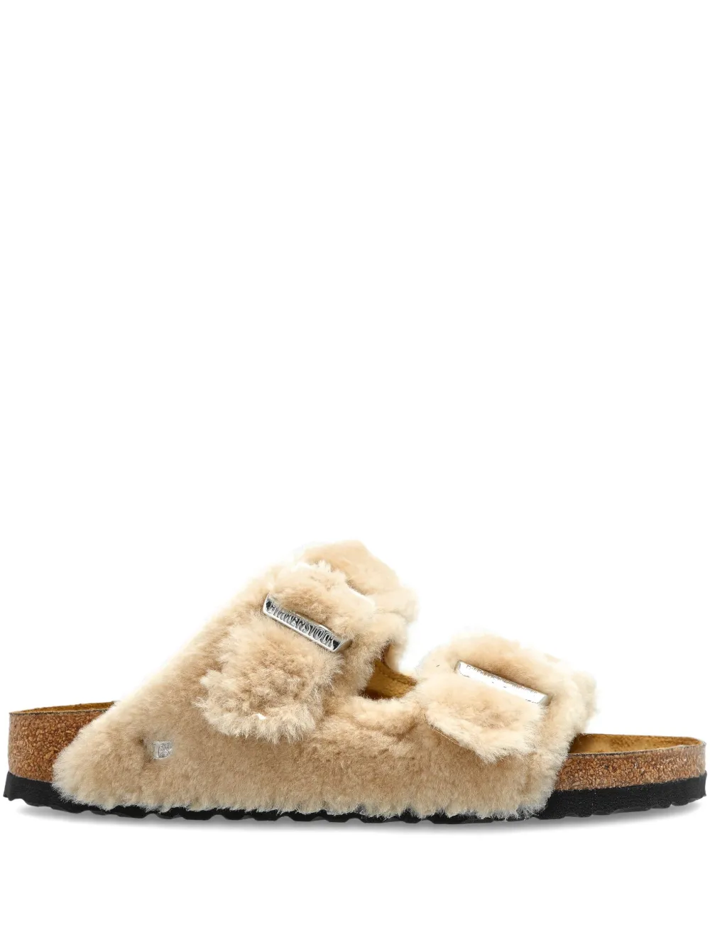 Birkenstock Arizona platte sandalen met gespbandje Beige