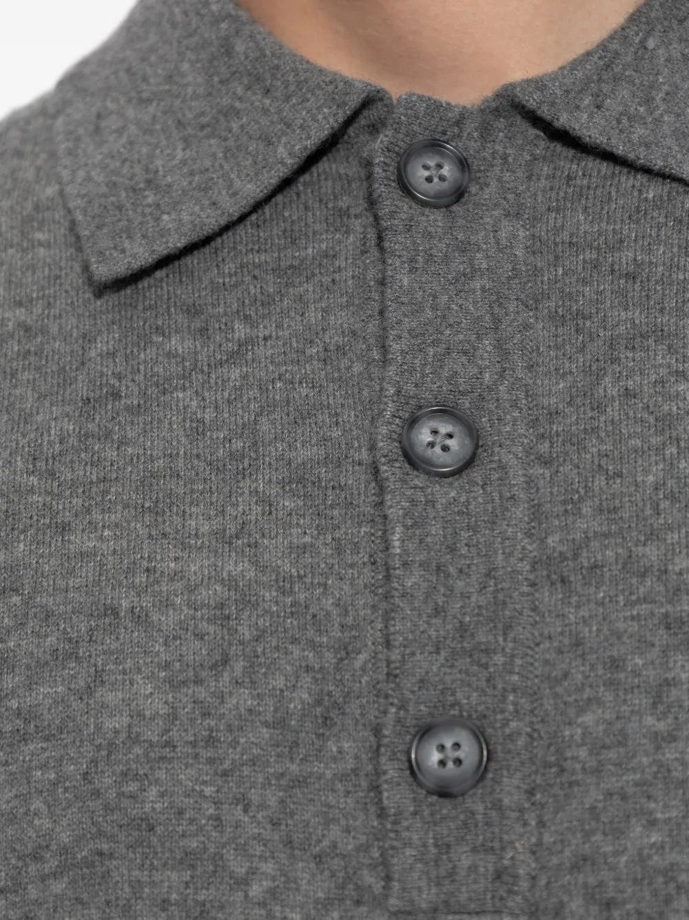 Entire Studios Buttoned Knitted Polo Shirt In Gray