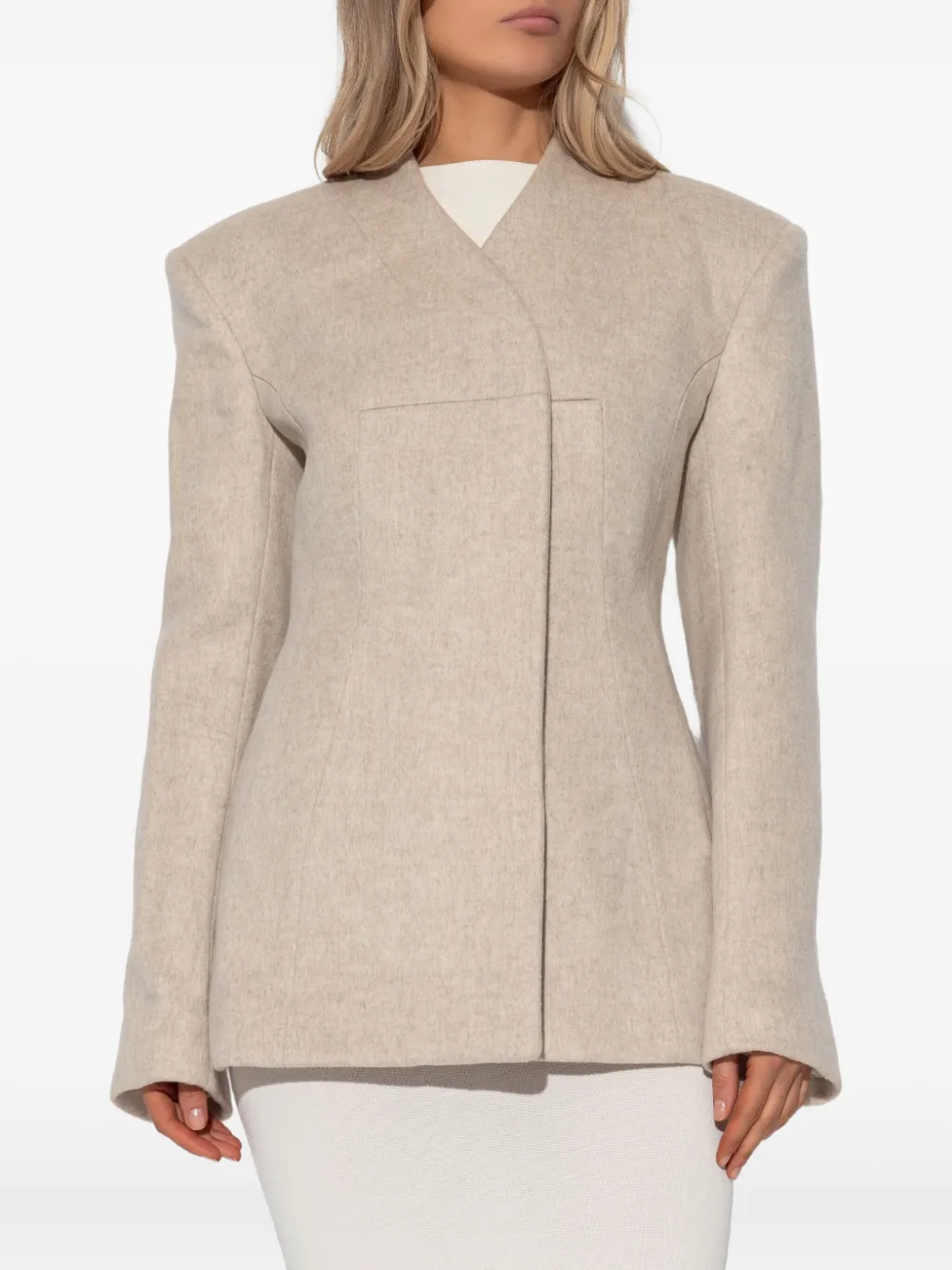 ENTIRE STUDIOS Blazer met V-hals Beige
