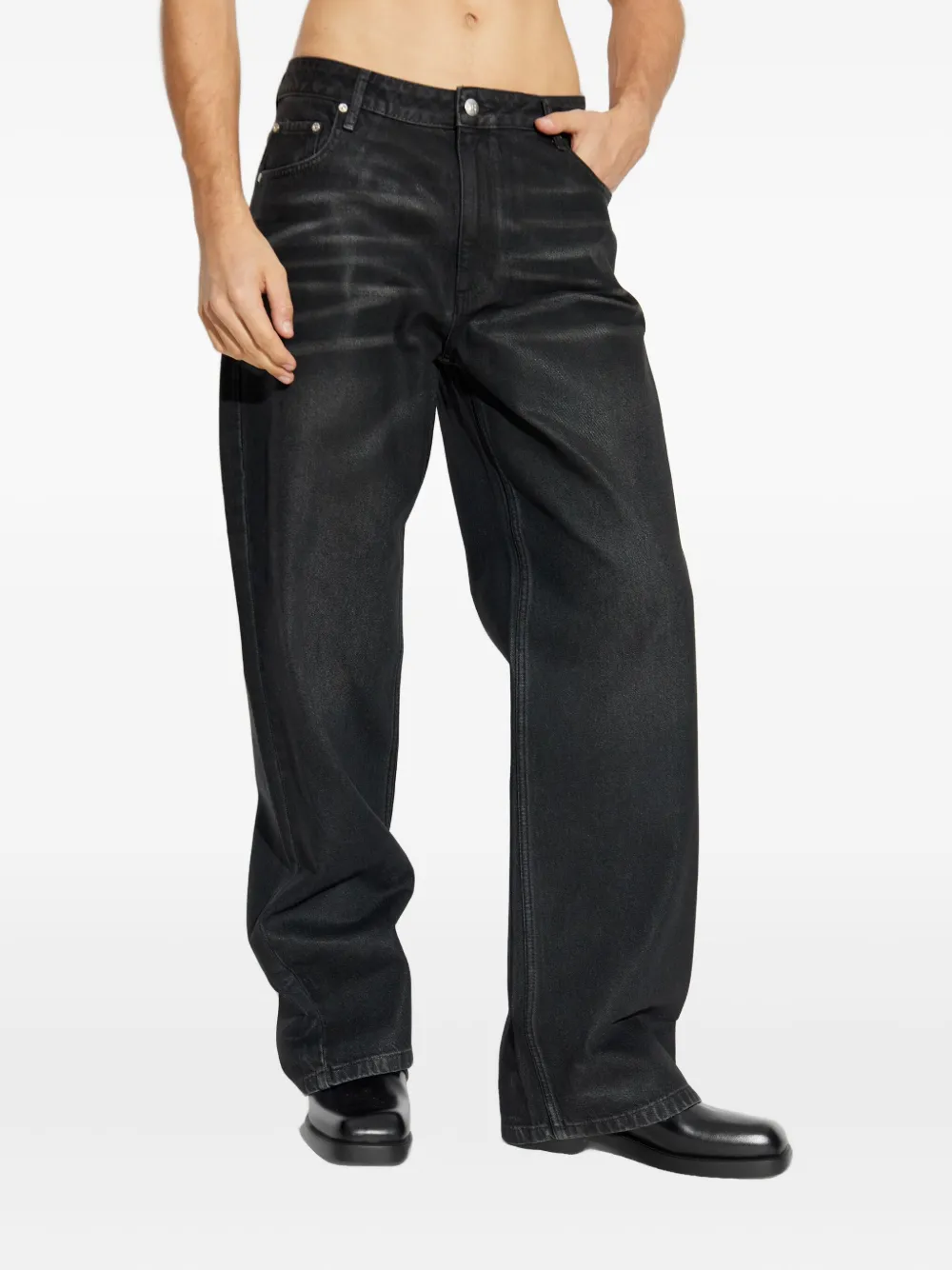 Misbhv Austin Coated Jeans In Black