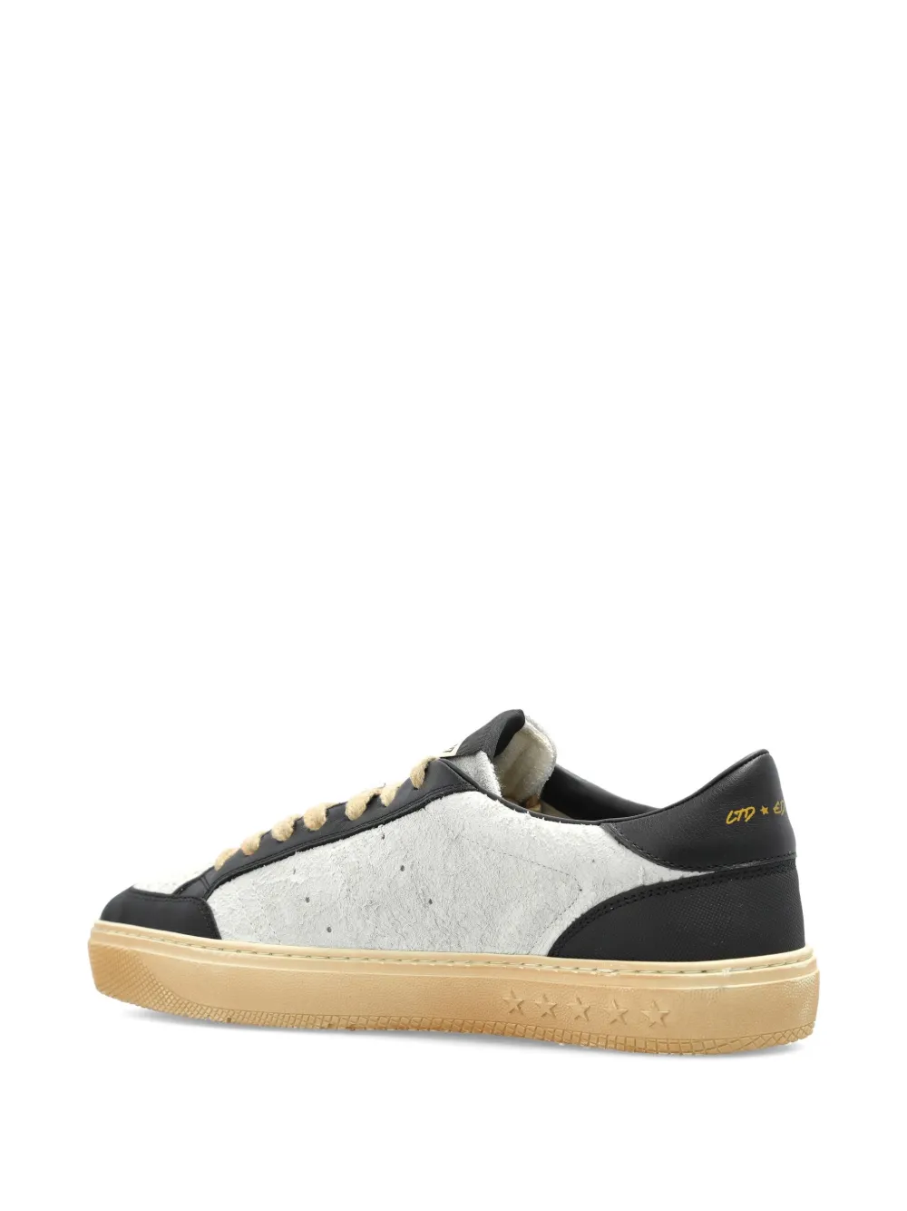 Enterprise Japan appliqué lace-up sneakers Beige