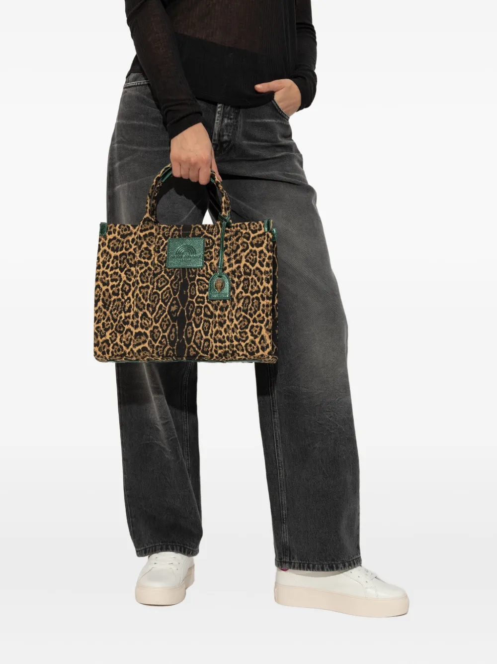 Kurt Geiger Southbank Leopard-print Tote Bag In Brown