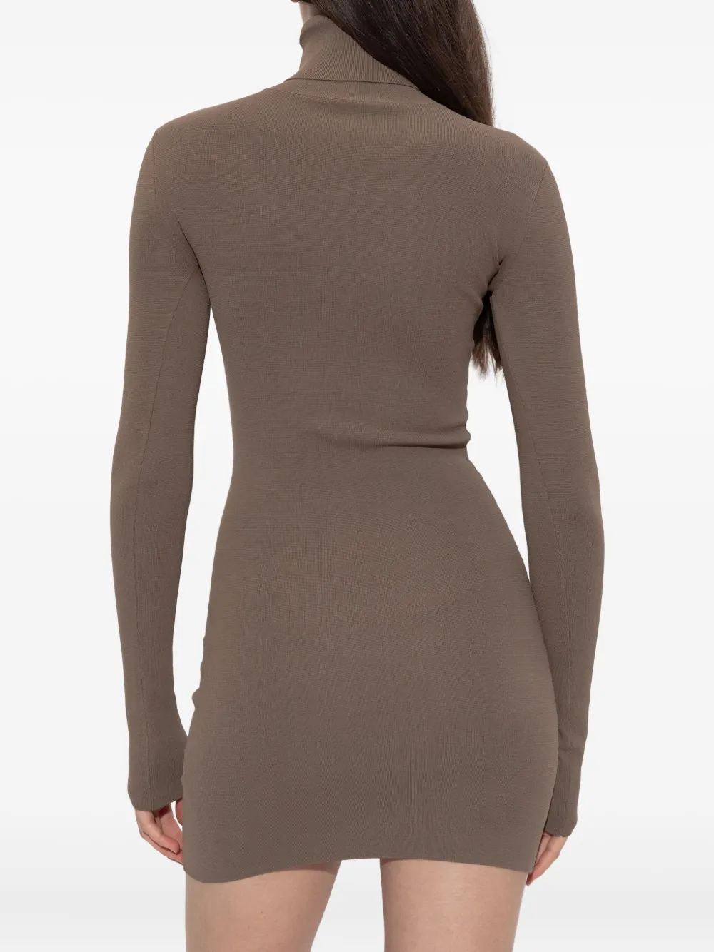 ENTIRE STUDIOS Mini-jurk met lange mouwen en col Bruin