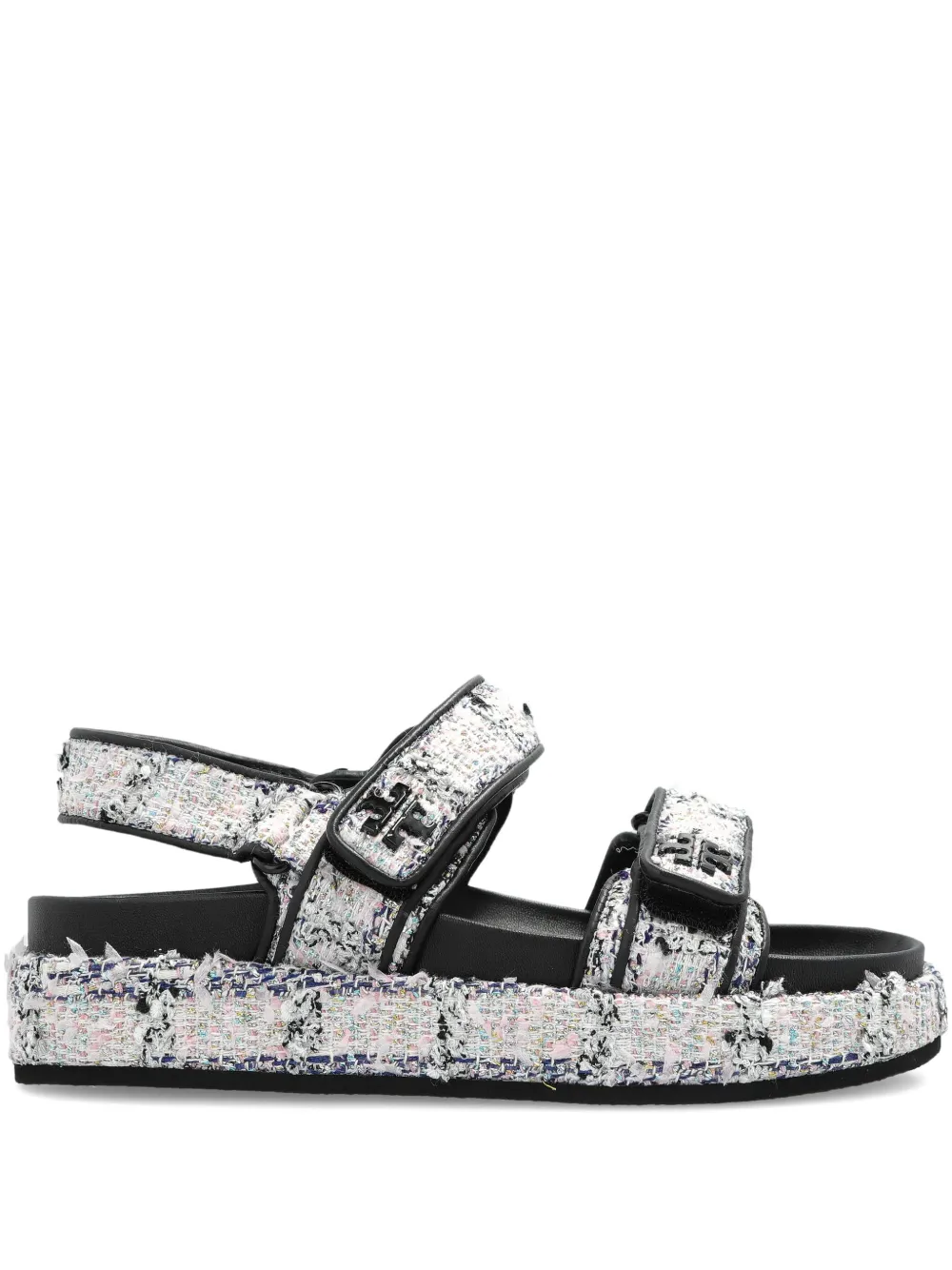 Tory Burch logo-detail strap sandals Wit