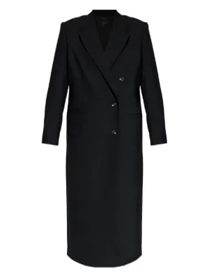 Prada Virgin Wool double-breasted Coat | Black | FARFETCH