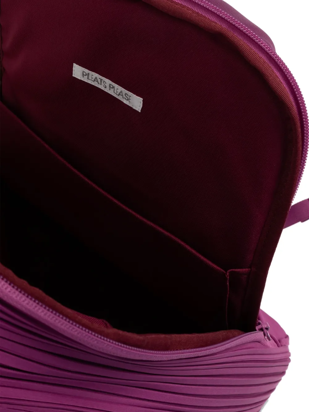 Issey Miyake Pleated Oval Backpack In Purple