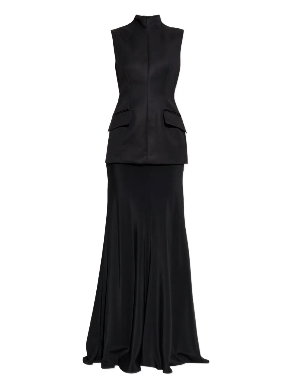 Sportmax Abito midi Cileno in raso - Nero
