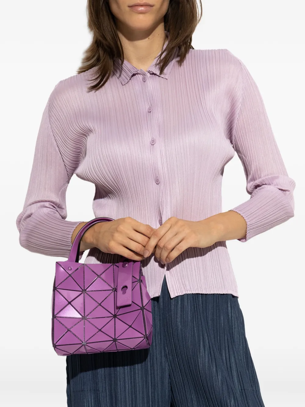 Bao Bao Issey Miyake Carat Panelled Mini Bag In Purple