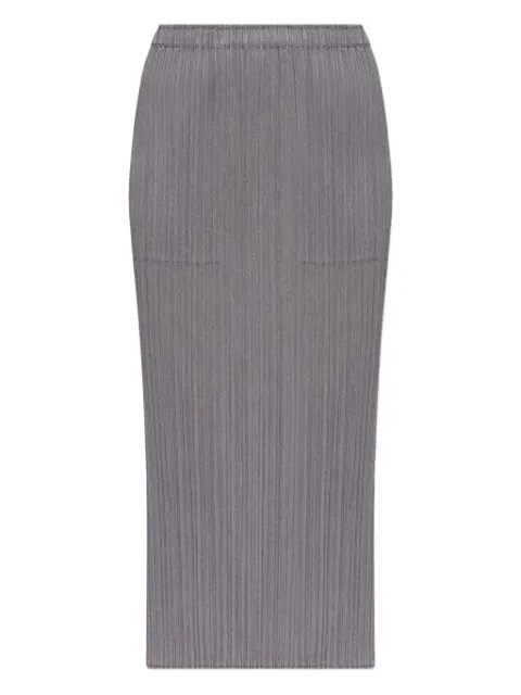 Pleats Please Issey Miyake falda midi plisada con bolsillo