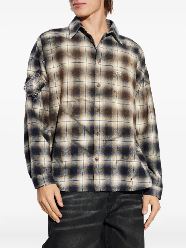 ripped dress shirt TREK Men's ripped & repaired button down shirt