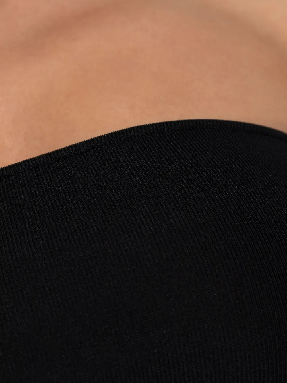 Entire Studios Strapless Ribbed Midi Dress In Black