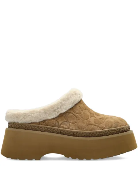 Coach monogram suede mules 