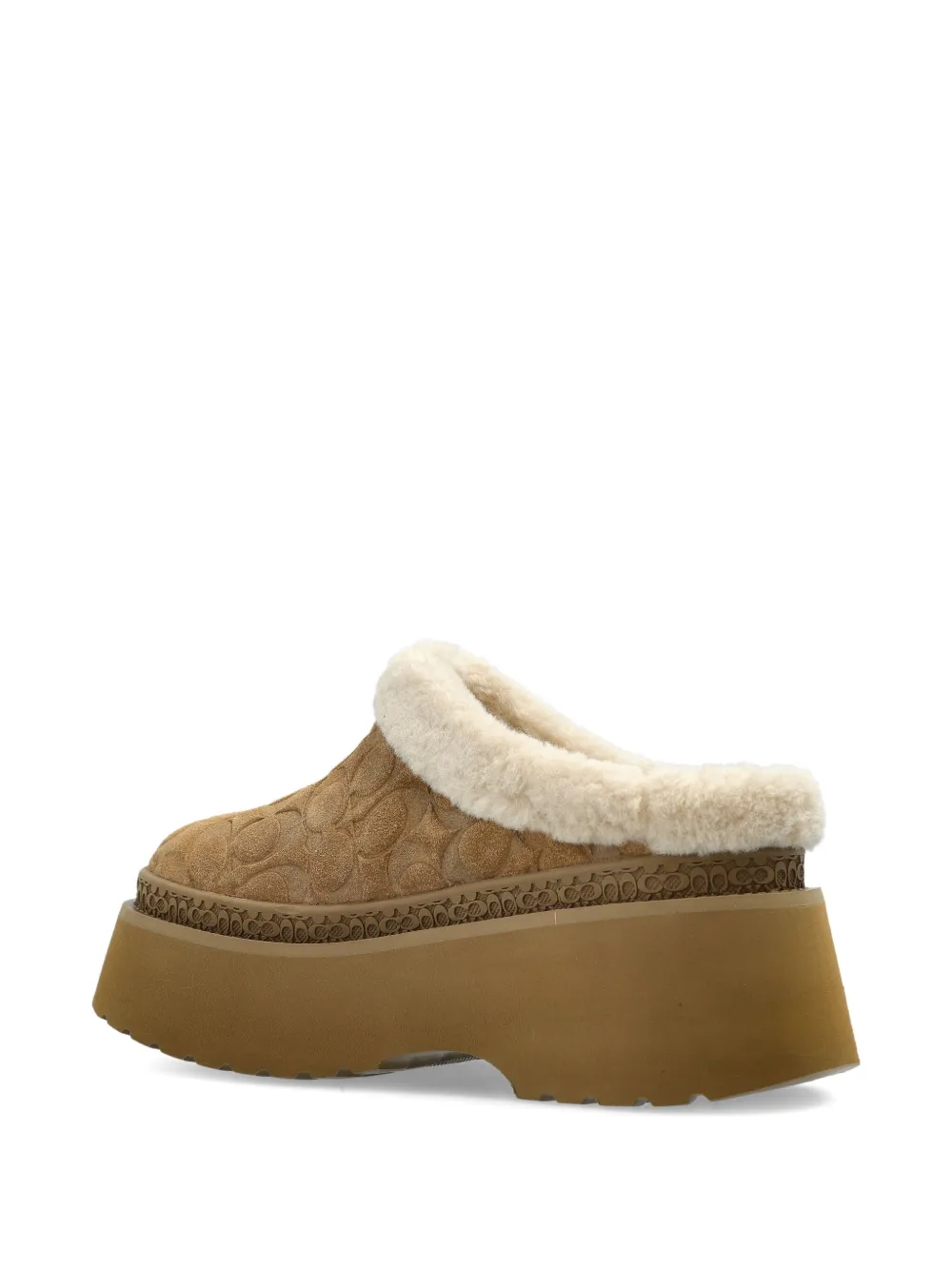 Coach Monogram Suede Mules In Green