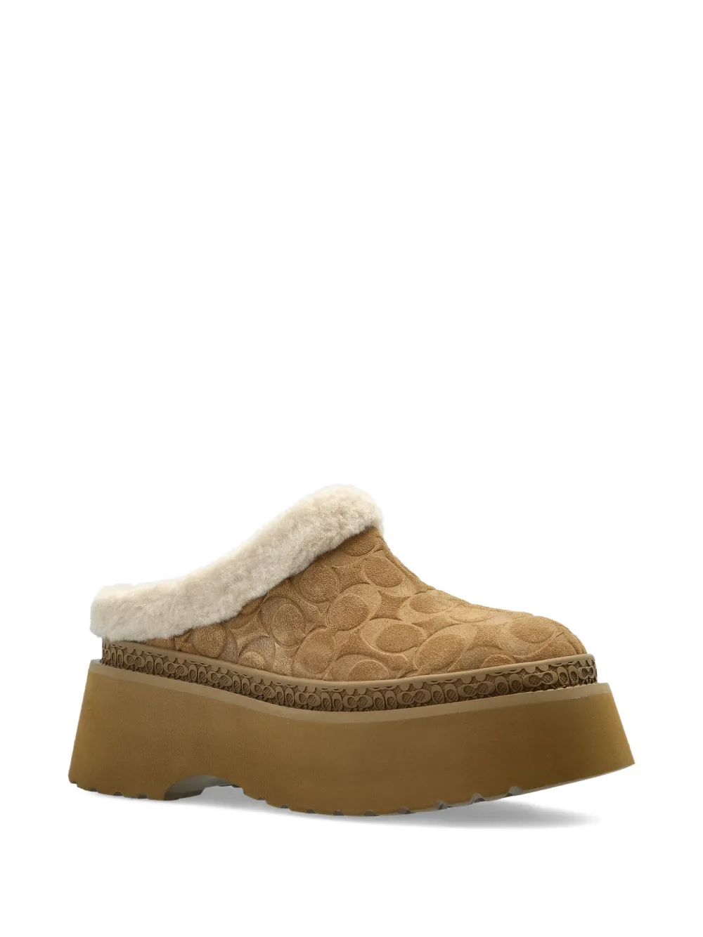 Coach Monogram Suede Mules In Green