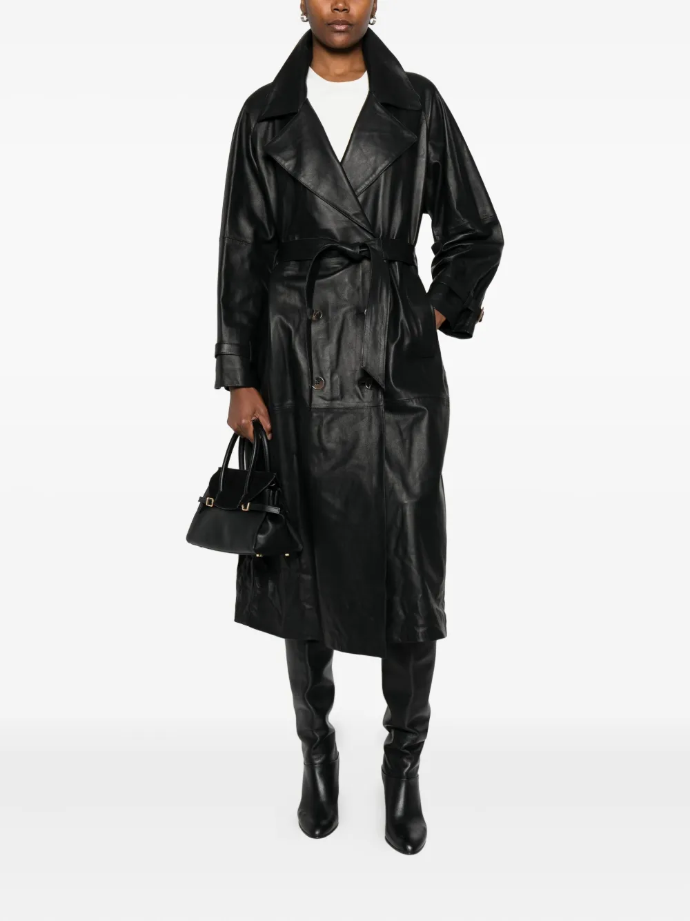 VICOLO double-breasted belted coat | Leather Coats | Image 2