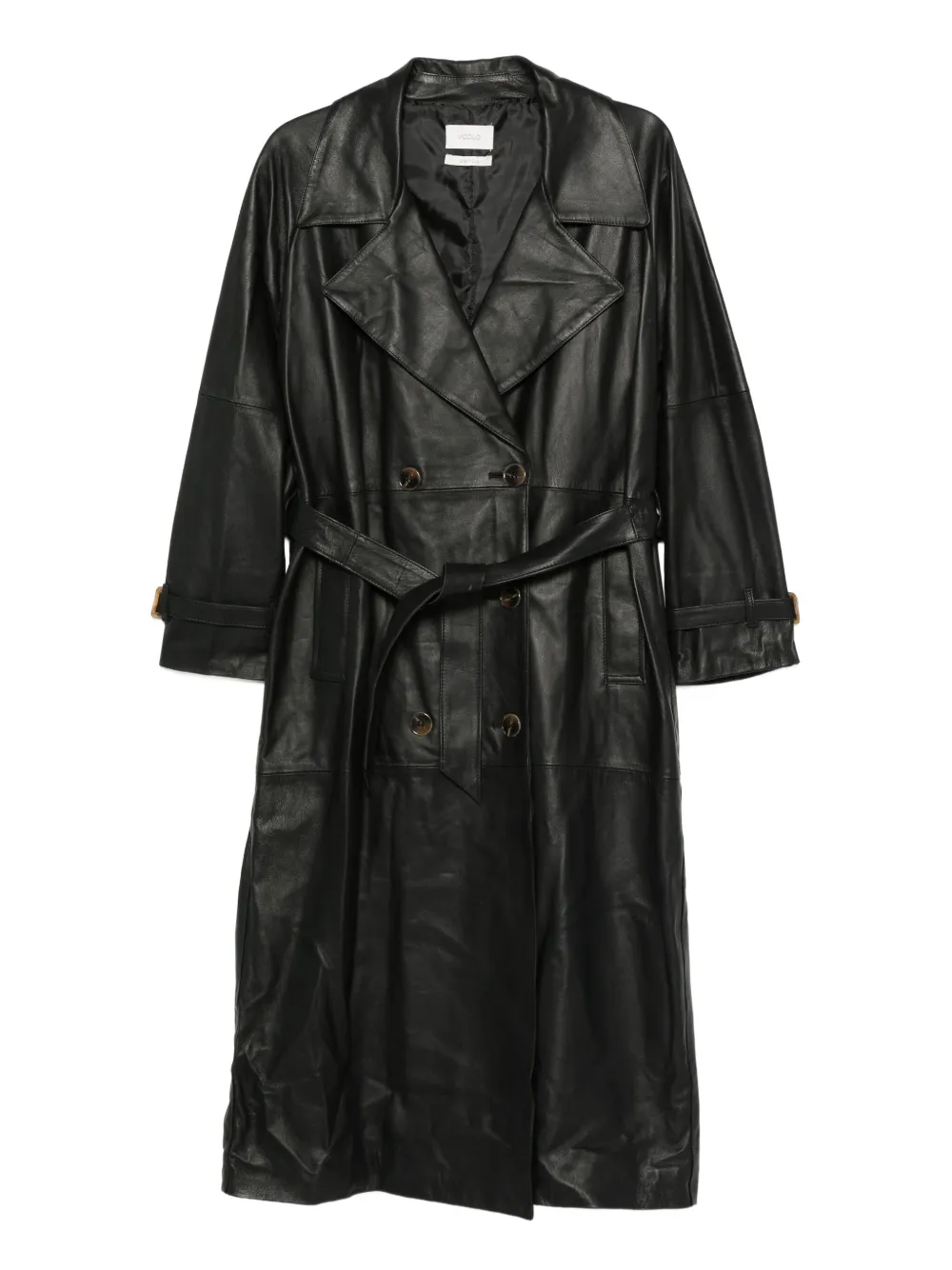 VICOLO double-breasted belted coat | Black | Image 1