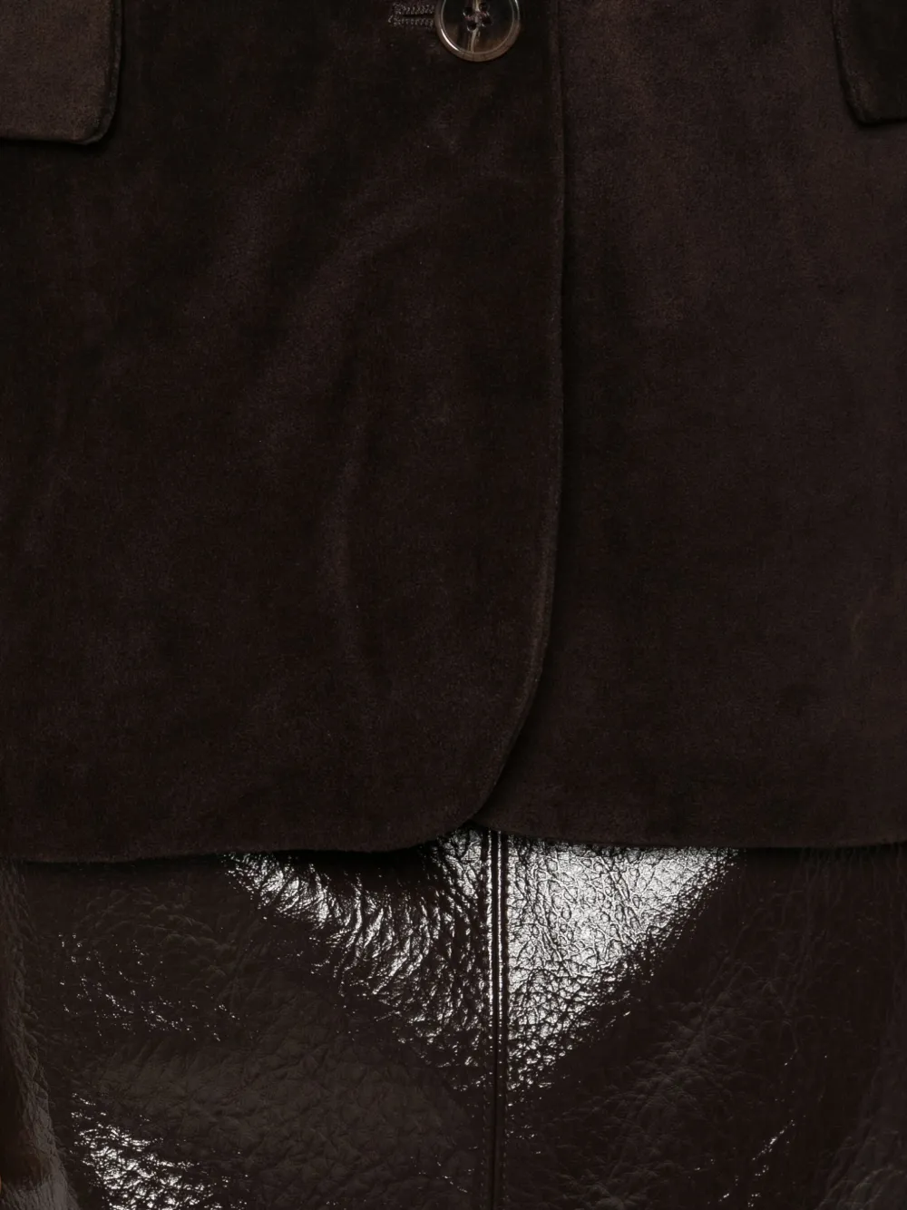 Vicolo Buttoned Leather Jacket In Brown