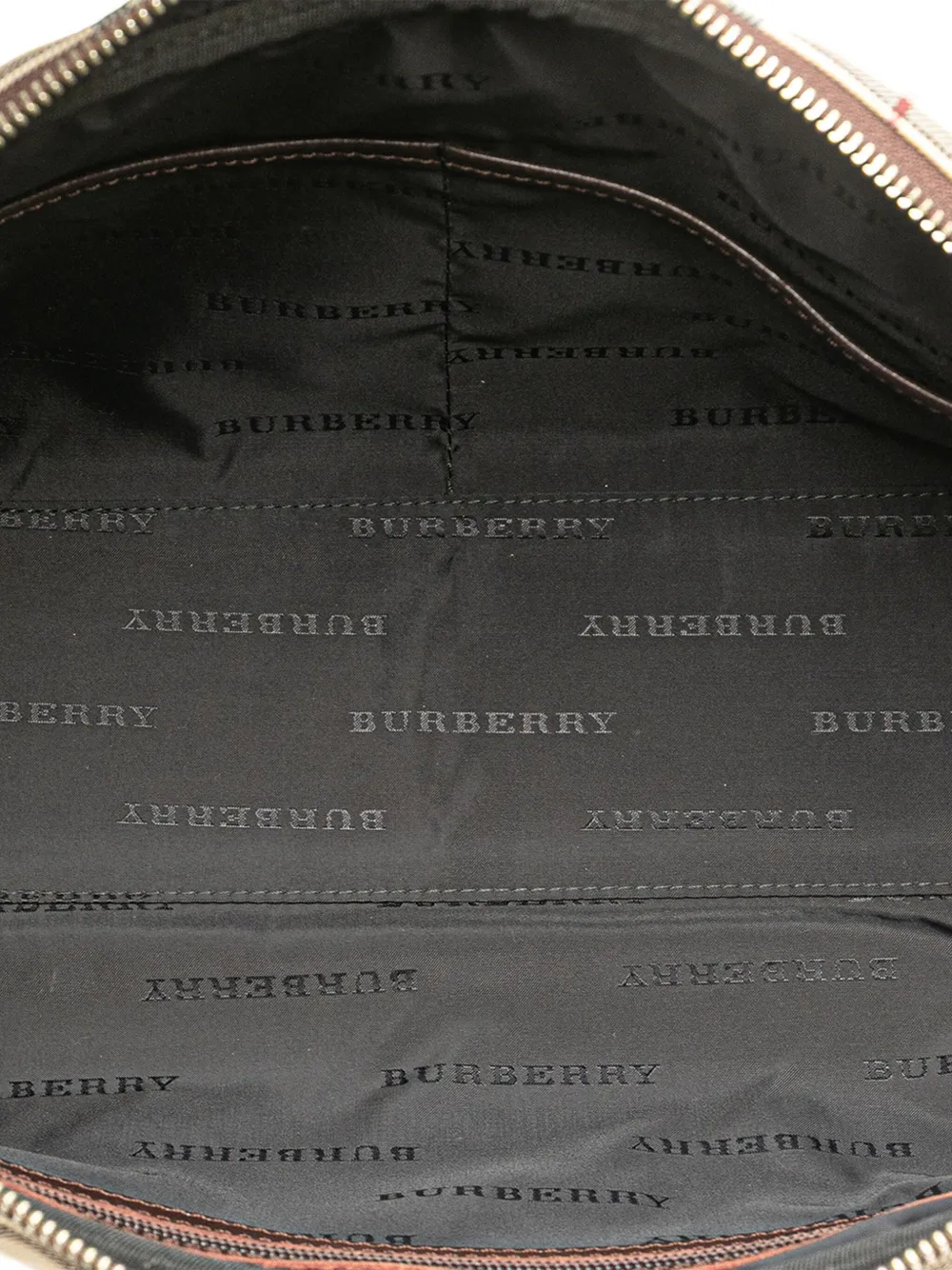 Pre-owned Burberry 2000-2017 House Check Canvas Shoulder Bag In Brown