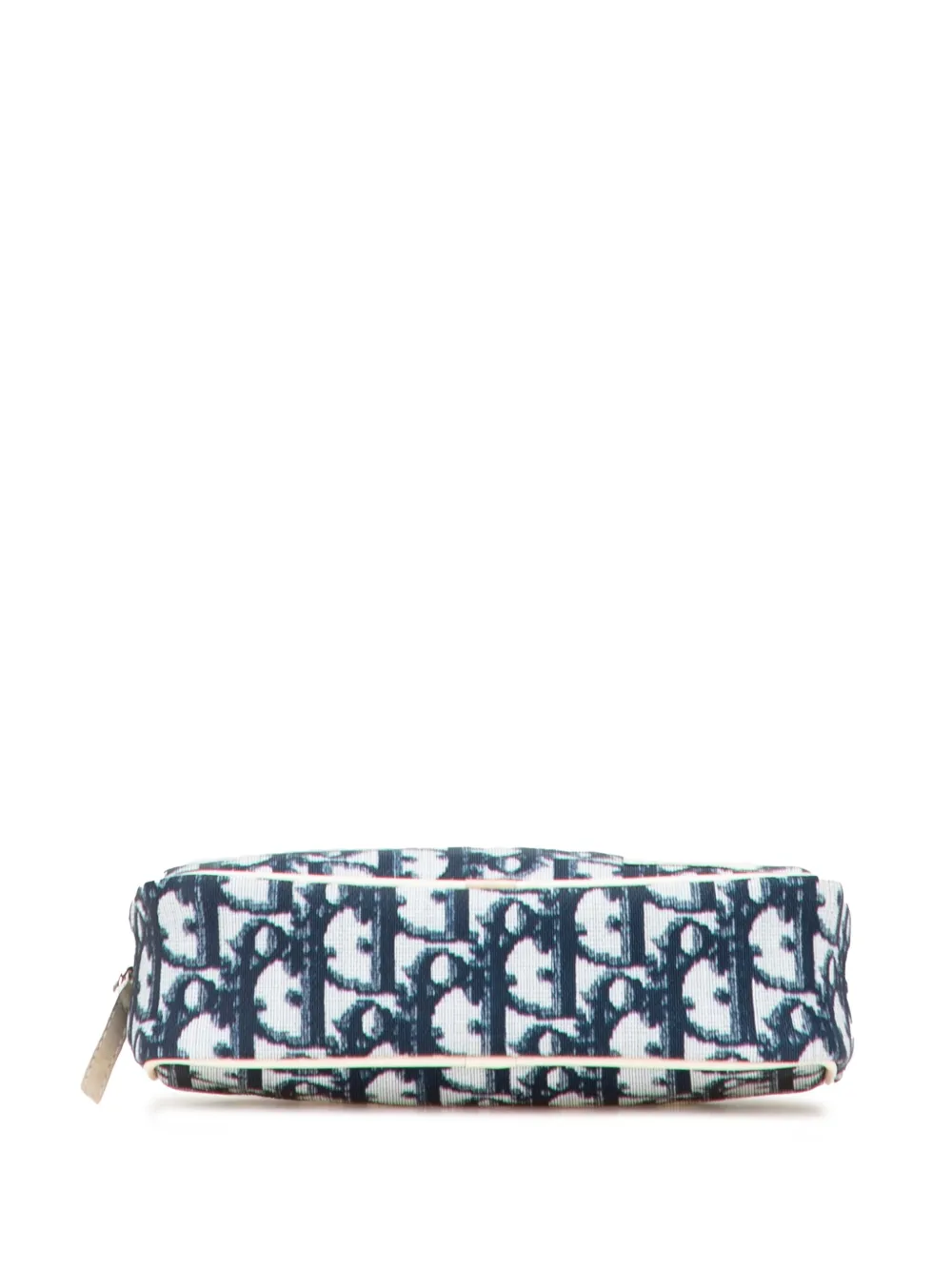 Pre-owned Dior 2001 Issimo Trotter Canvas Cosmetic Pouch In Blue