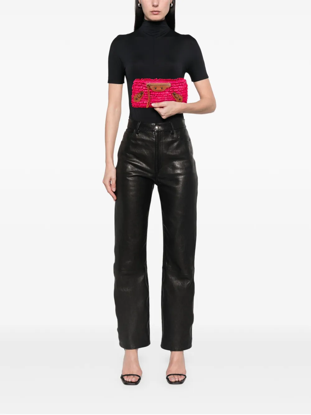 Balenciaga Pre-Owned 2005-2025 Raffia Motocross Classic clutch bag | Pre-Owned | Image 2