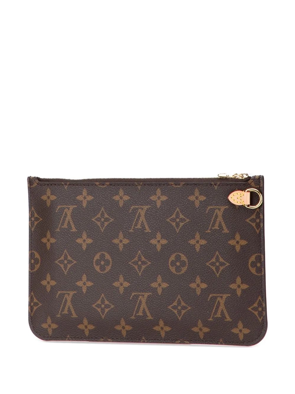 Pre-owned Louis Vuitton 1990-2025 Monogram Neverfull Pochette Pouch In Brown