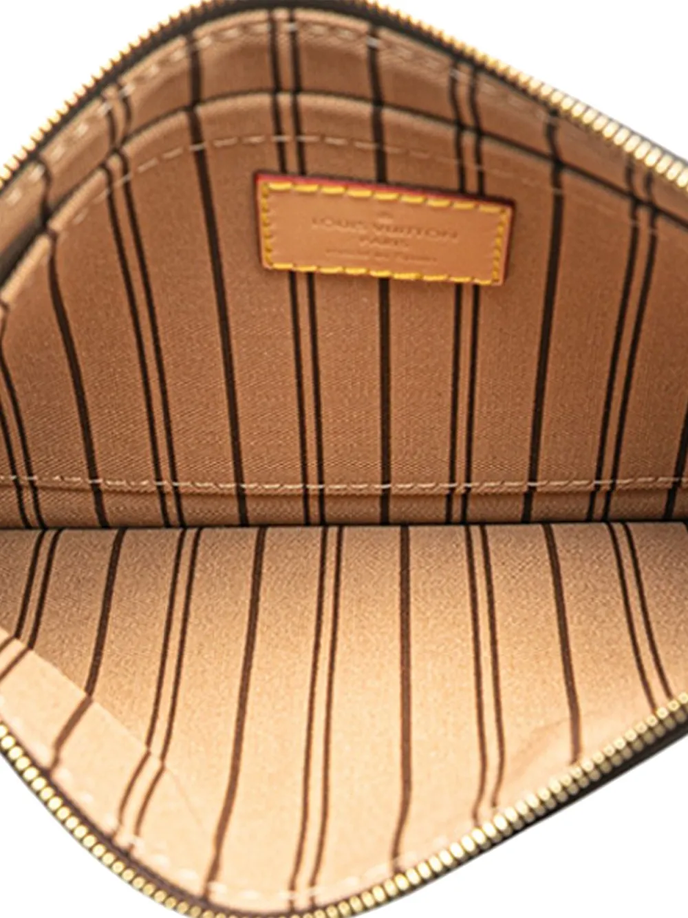 Pre-owned Louis Vuitton 1990-2025 Monogram Neverfull Pochette Pouch In Brown