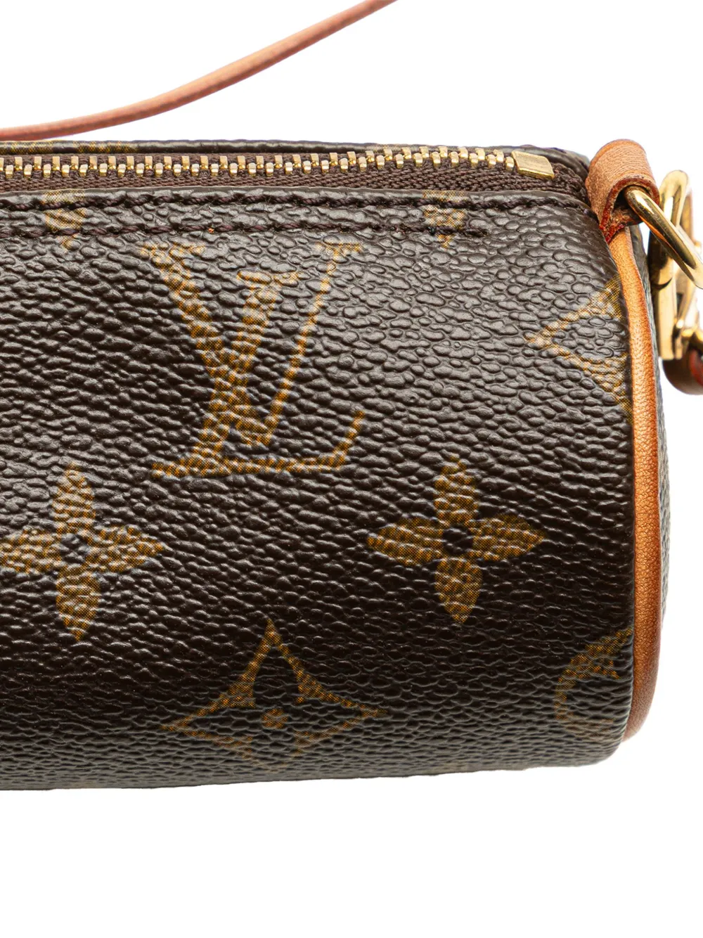 Pre-owned Louis Vuitton 1990-2010 Monogram Papillon Pochette Handbag In Brown