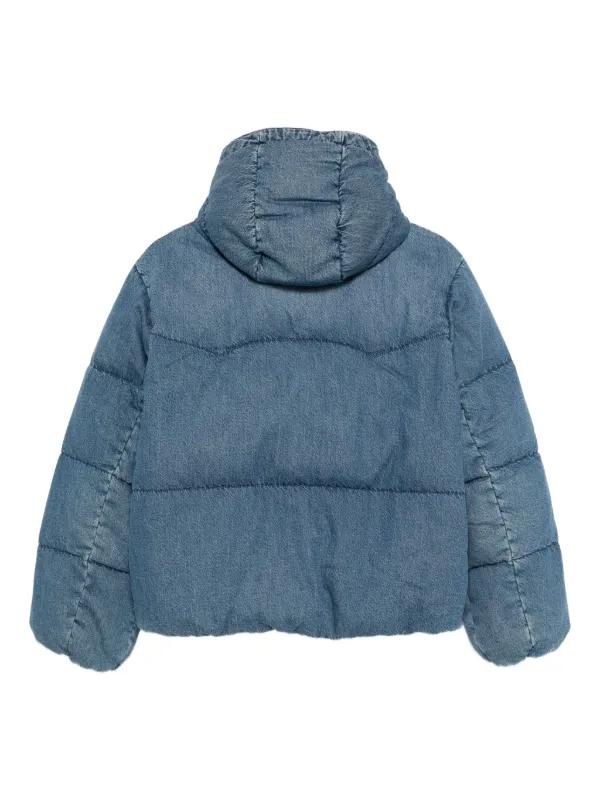 Levi's Hooded Puffer Jacket Blue FARFETCH NZ