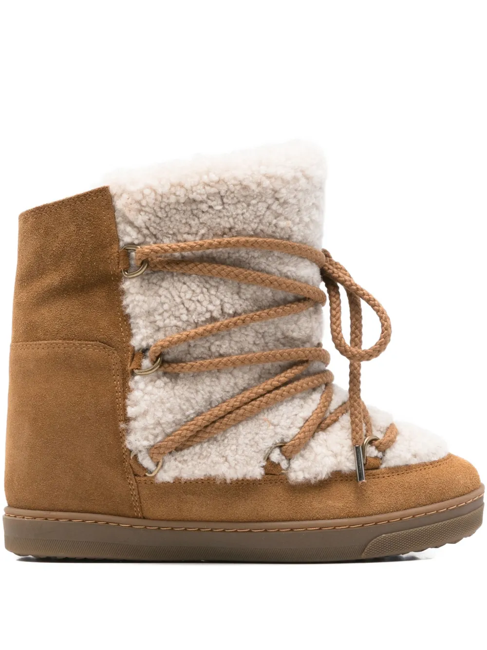 Isabel Marant Shearling And Suede Snow Boots In Brown