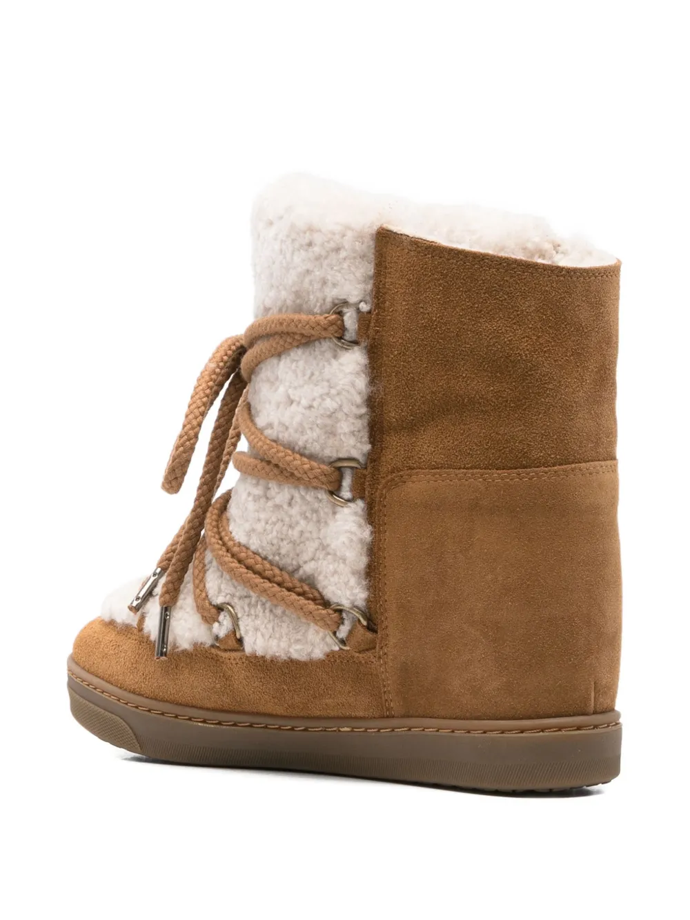 Isabel Marant Shearling And Suede Snow Boots In Brown