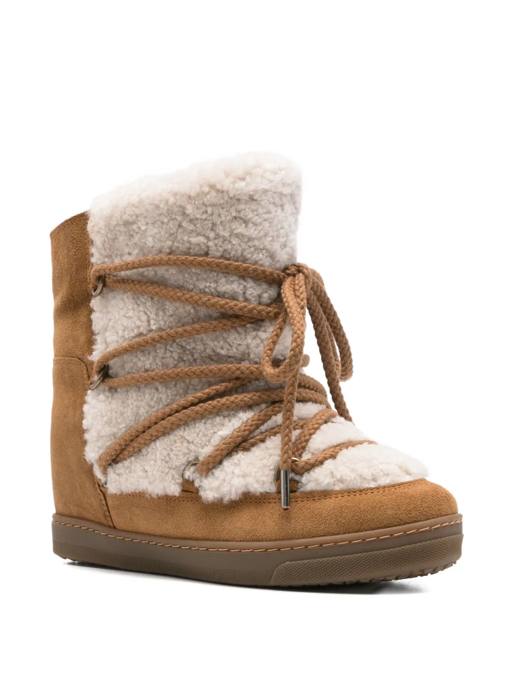 Isabel Marant Shearling And Suede Snow Boots In Brown