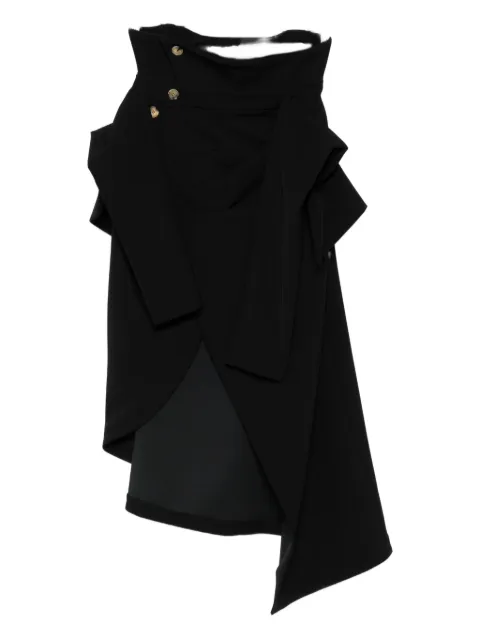 A.W.A.K.E. Mode button-fastening draped skirt
