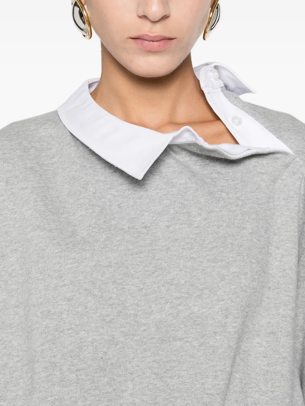 A.w.a.k.e. Asymmetric-collar Sweatshirt In Gray