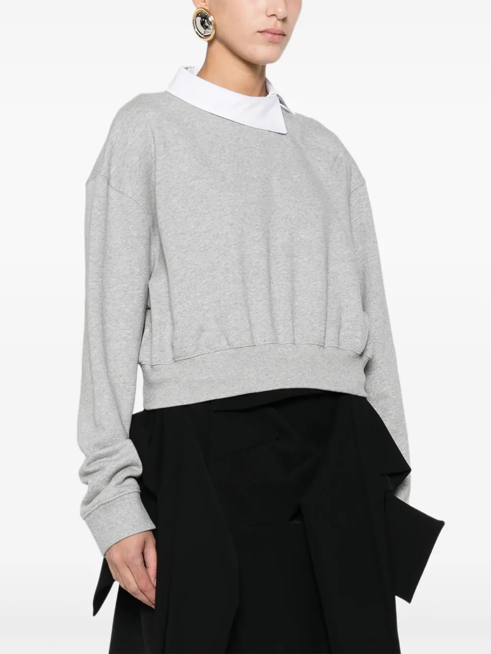A.w.a.k.e. Asymmetric-collar Sweatshirt In Gray