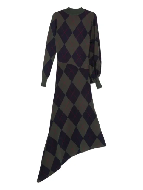 A.W.A.K.E. Mode argyle-pattern asymmetric dress