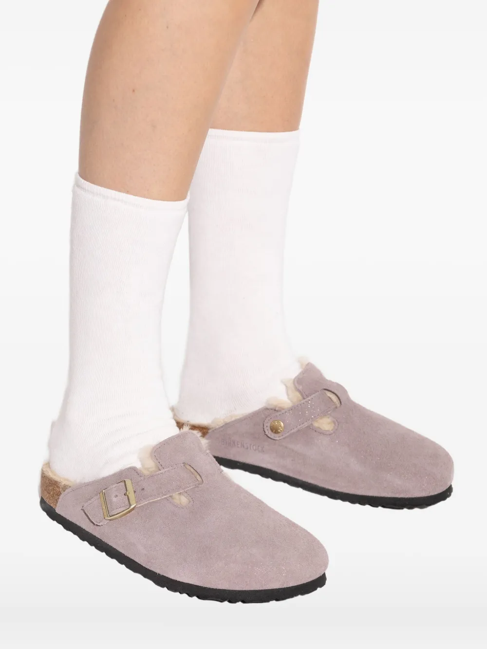 Birkenstock Boston muiltjes met gespdetail Paars