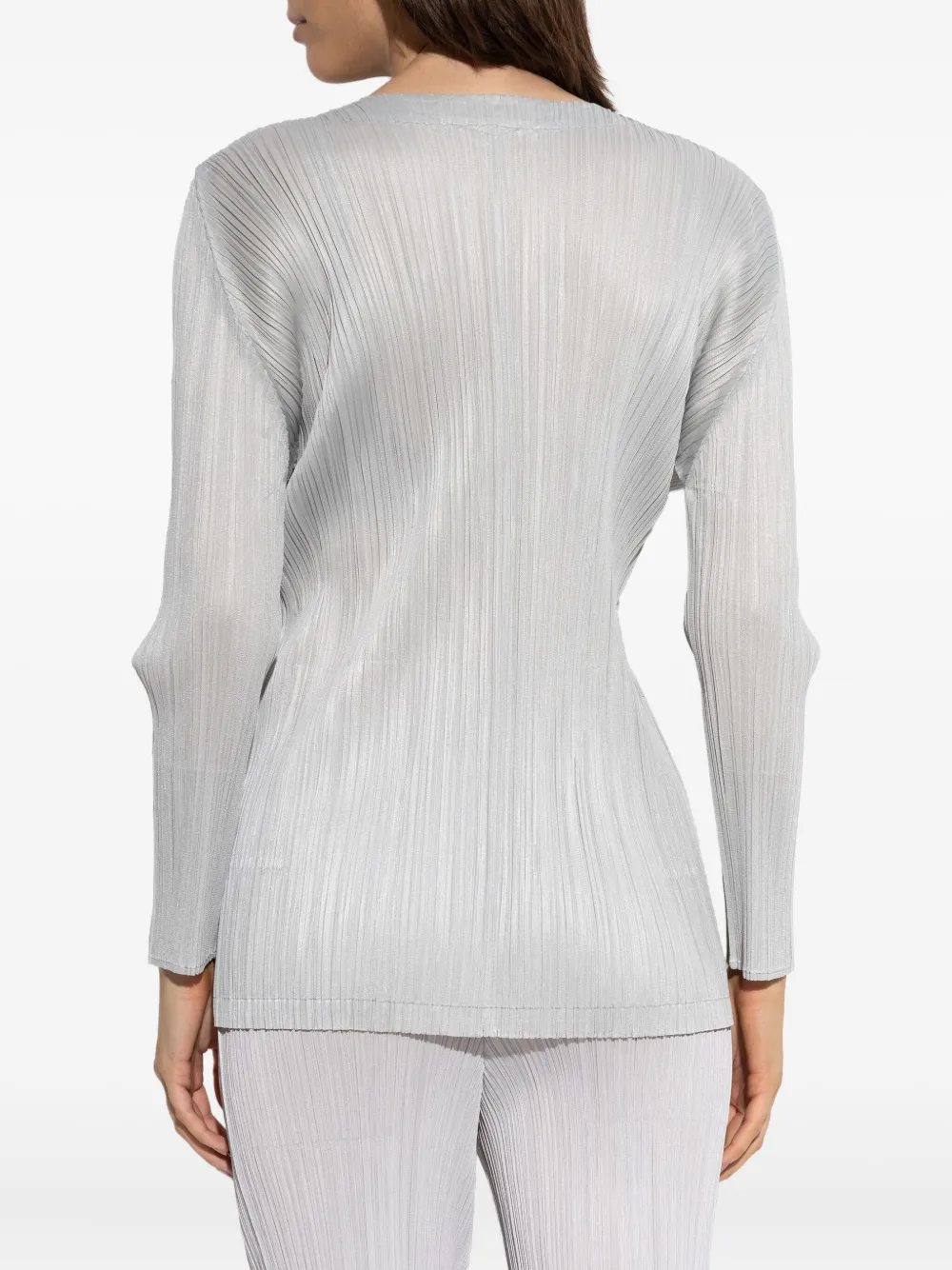 Pleats Please Issey Miyake Monthly Colors: September plissé jack met rits Grijs