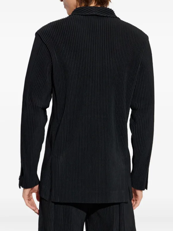 Homme Plissé Issey Miyake プリーツ ダブルジャケット | ブラック