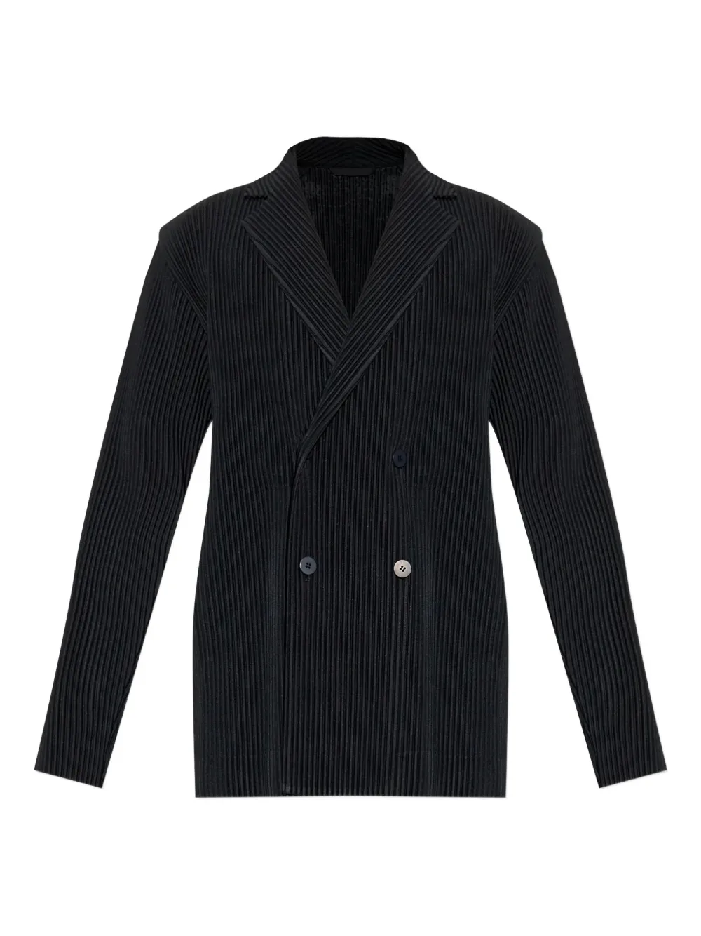 Homme Plissé Issey Miyake Blazer plissado com abotoamento duplo | Preto | Image 1