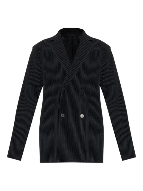 Issey Miyake plissé double-breasted blazer