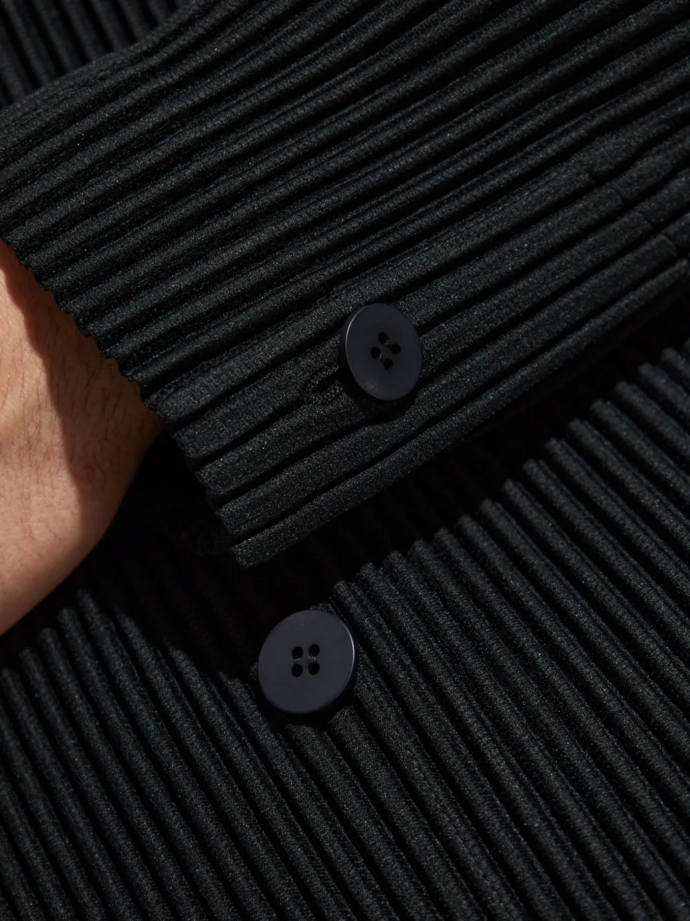 Homme Plissé Issey Miyake Plissé blazer met dubbele rij knopen Zwart