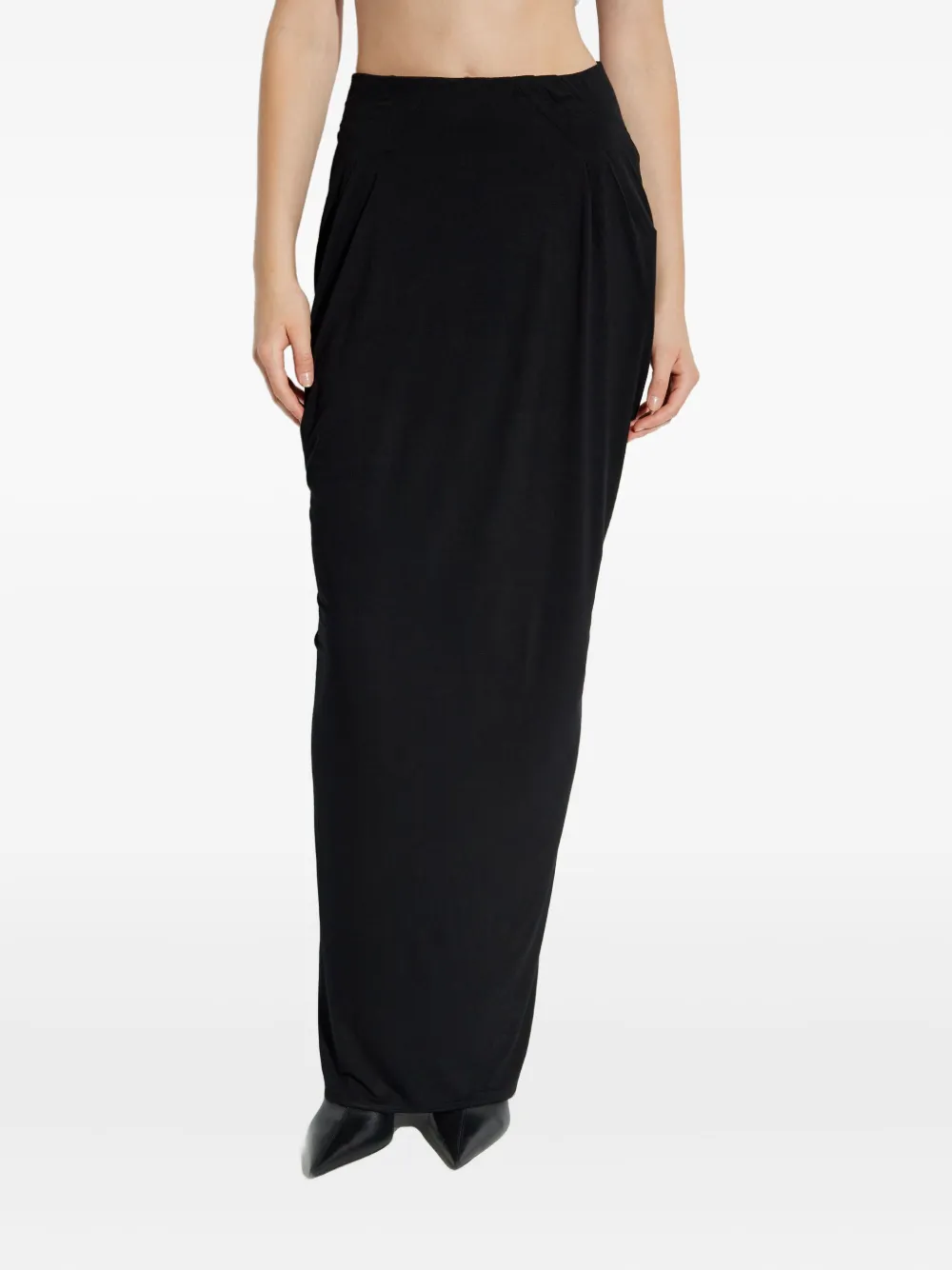 Entire Studios Draped Midi Skirt In Black