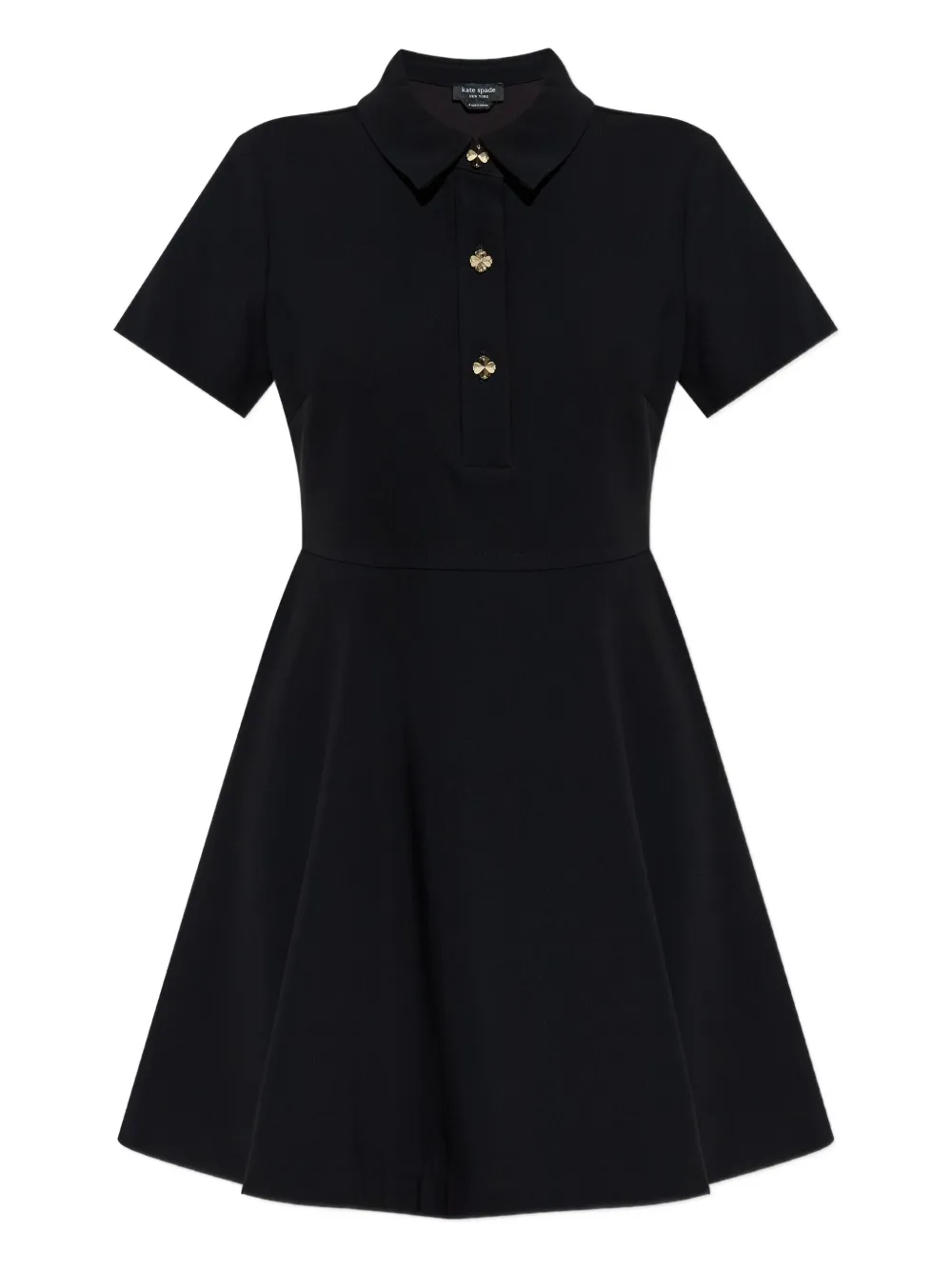 Kate Spade Clover-button Mini Dress In Black