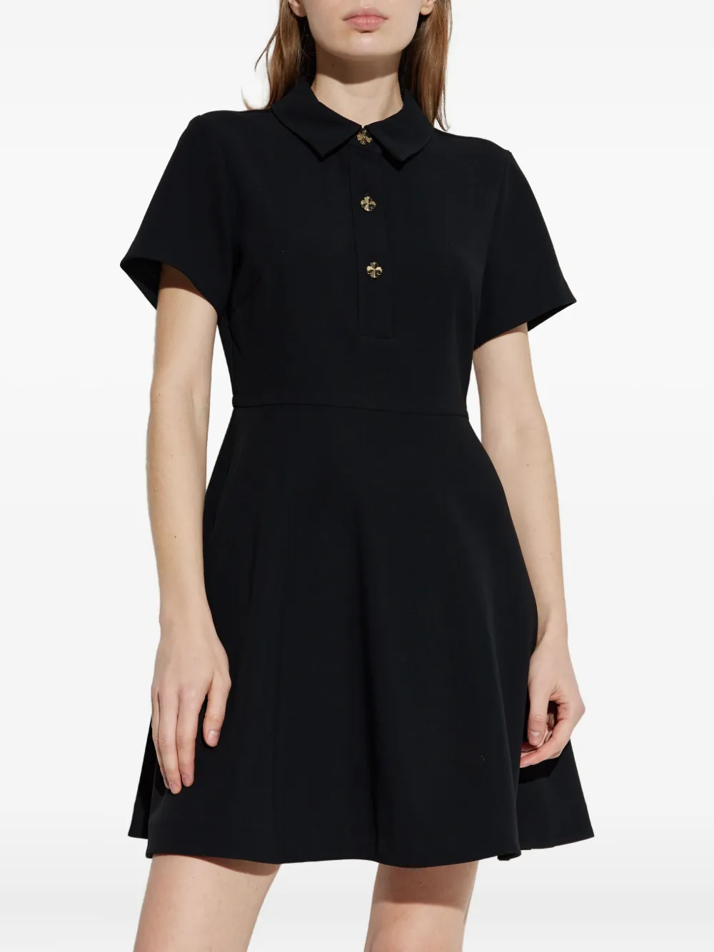 Kate Spade Clover-button Mini Dress In Black